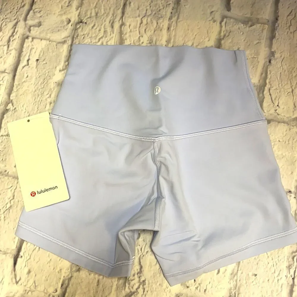 LULULEMON Align 6” Bike Shorts  PASTEL BLUE Lavender 4 6 HIGH RISE Nulu PERfect - Picture 3 of 5